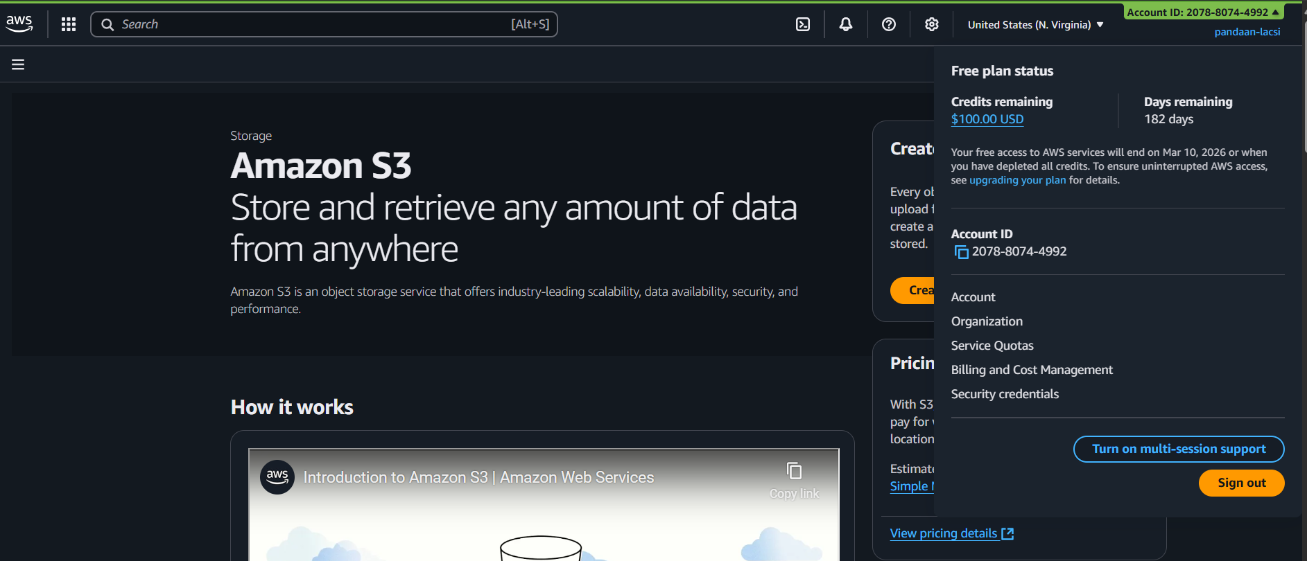 Amazon S3 screenshot 2